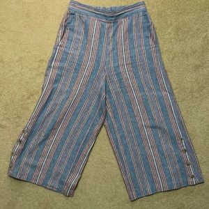 Madewell -Medium - Wide leg crop linen pants